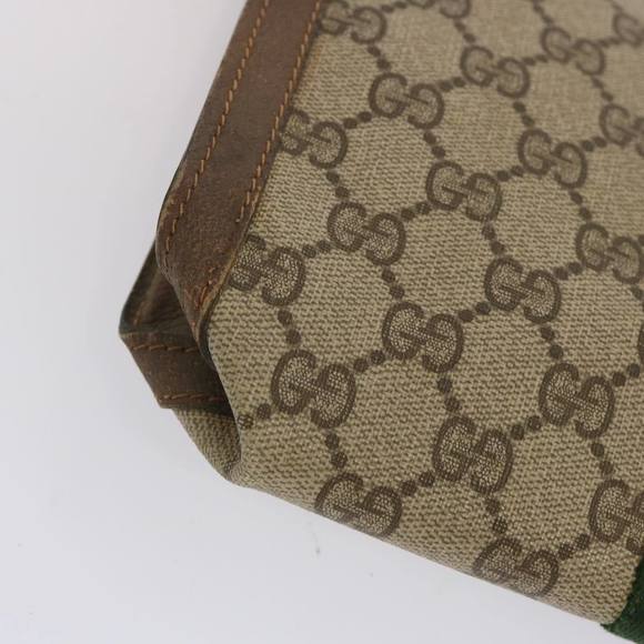 GUCCI GG Supreme Web Sherry Line Clutch Bag PVC Beige 41 014 3087 Auth ac2797 - Picture 16 of 16